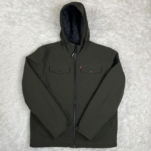 Levi's Olive Hooded Bomber Jacket - Picture 7 of 16